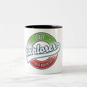 Tasse 2 Couleurs Logo d'explorateur d'Italie pour l'aventure.