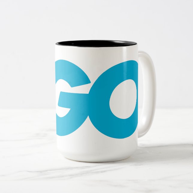 Tasse 2 Couleurs Logo Golang (Go Programming Language) (Devant droit)