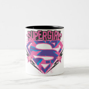 Tasse 2 Couleurs Logo grunge rose et pourpre de Supergirl