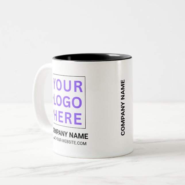 Tasse 2 Couleurs Logo professionnel personnalisé | Société promotio (Devant gauche)