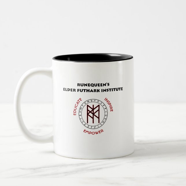 Tasse 2 Couleurs Logo RuneQueen's RQEFI en anglais/espagnol (Gauche)
