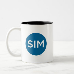 Tasse 2 Couleurs Logo SIM et Tagline Turquoise