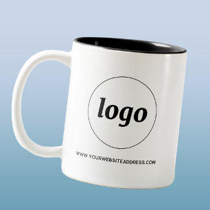 Tasse 2 Couleurs Logo simple et promotion de l'entreprise textuelle