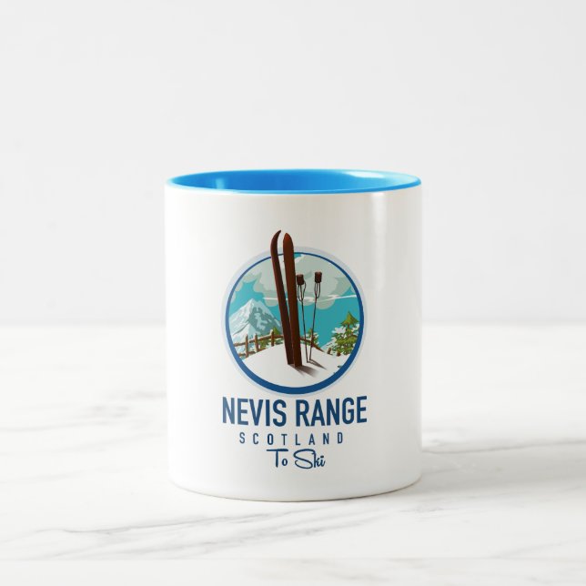 Tasse 2 Couleurs Logo ski Nevis Range Écosse (Centre)