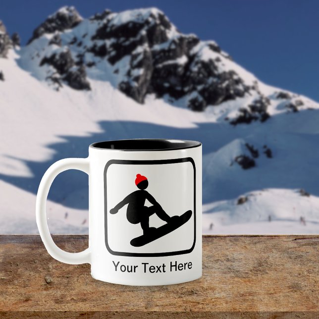 Tasse 2 Couleurs Logo Snowboarder personnalisable (Créateur téléchargé)