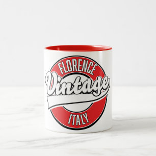 Tasse 2 Couleurs logo style vintage florence italie