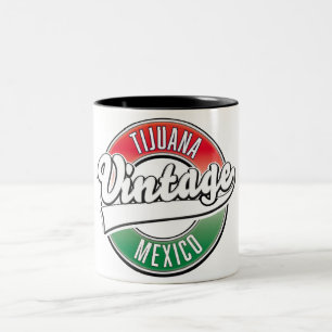 Tasse 2 Couleurs Logo vintage de Tijuana au Mexique.