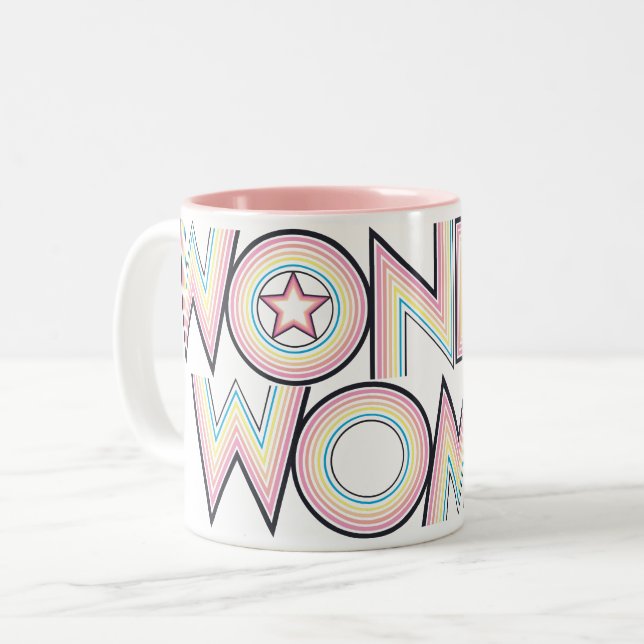 Tasse 2 Couleurs Logo Wonder Woman Rainbow (Devant gauche)