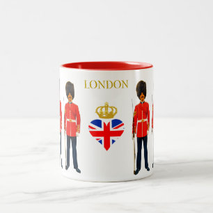 Tasse 2 Couleurs Londres, Angleterre Crown Heart & Beefeaters