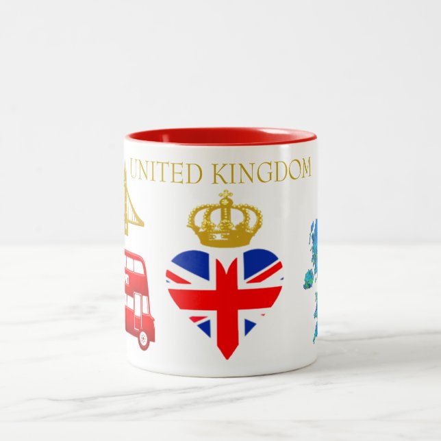Tasse 2 Couleurs Londres, Angleterre, Royaume-Uni Heart Souvenir (Centre)