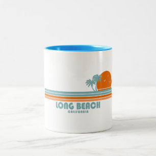 Tasse 2 Couleurs Long Beach Californie Sun Palm Trees