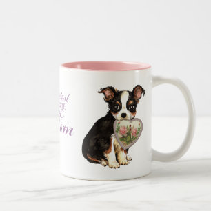 Tasse 2 Couleurs Long manteau Chihuahua Coeur Maman