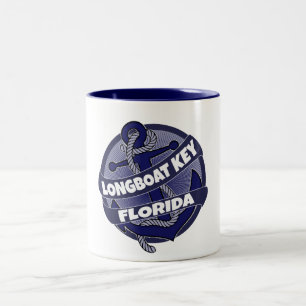 Tasse 2 Couleurs Longboat Key Florida ancre tourbillon de café