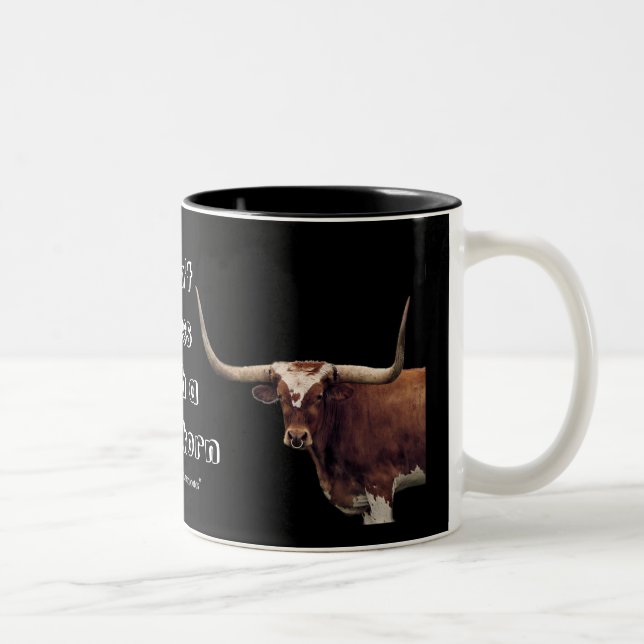 Tasse 2 Couleurs LonghornCoffeeMug-personnaliser (Droit)