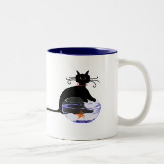 Tasse 2 Couleurs Longue queue Fishin allé par chat