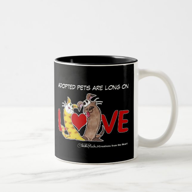 Tasse 2 Couleurs Longue sur Love-Cat et Chien (Droit)