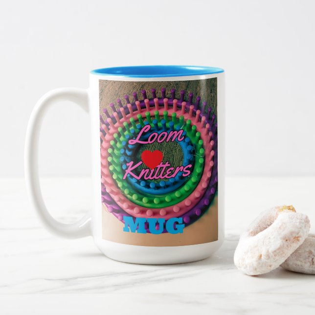 Tasse 2 Couleurs Loom Knitters (Avec donut)