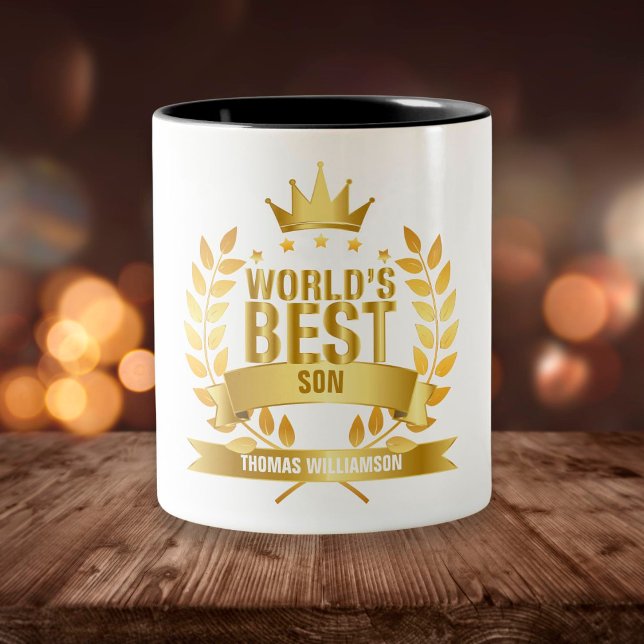 Tasse 2 Couleurs L'or amusant du meilleur fils du monde (Créateur téléchargé)
