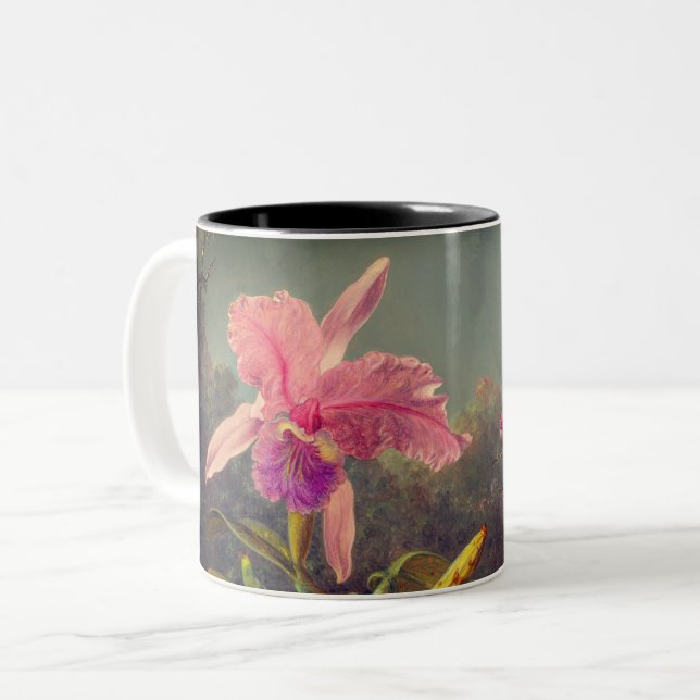 Tasse 2 Couleurs L'orchidée de Cattleya et trois colibris Heade (Devant gauche)