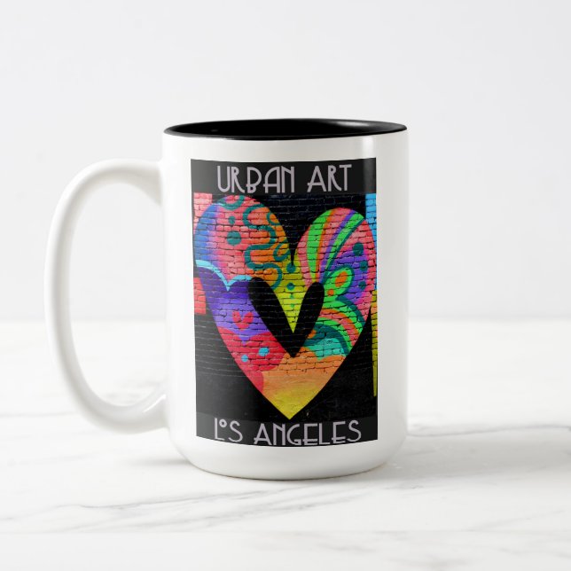 Tasse 2 Couleurs Los Angeles California Cool Urban Street Art (Gauche)