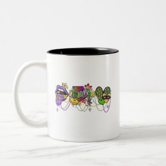 Tasse 2 Couleurs Louisiana Mardi Gras Célébration du violet et de l