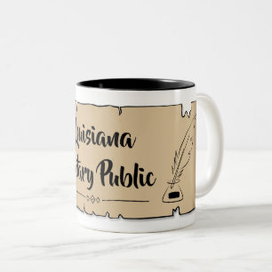 Tasse 2 Couleurs Louisiana Notaire Public Soll Feather Quill