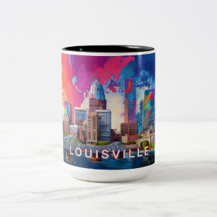 Tasse 2 Couleurs Louisville Skyline Abstrait Art