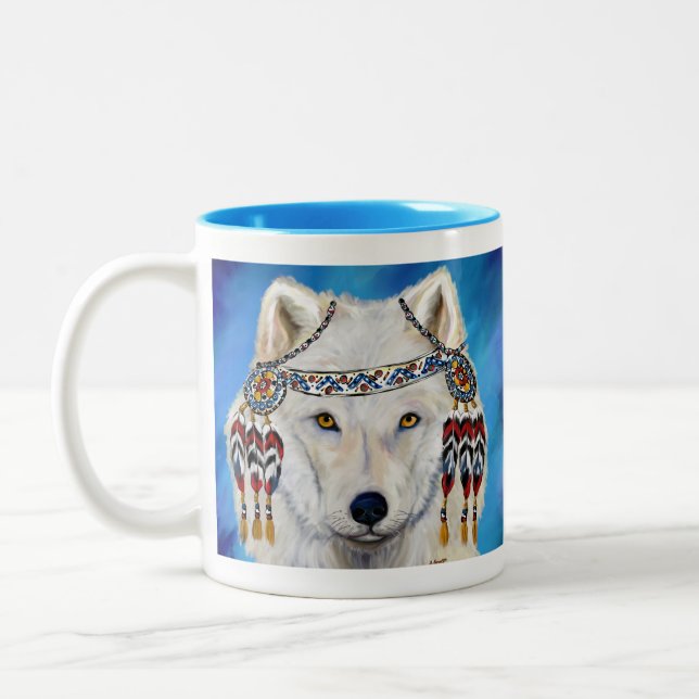 Tasse 2 Couleurs Loup Blanc (Gauche)