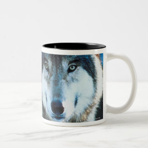 Tasse 2 Couleurs Loup de bois de construction