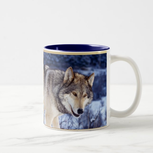 Tasse 2 Couleurs Loup d'hiver 2 (Droit)