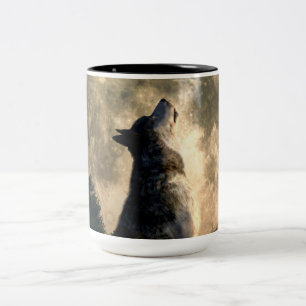 Tasse 2 Couleurs Loup d'hurlement