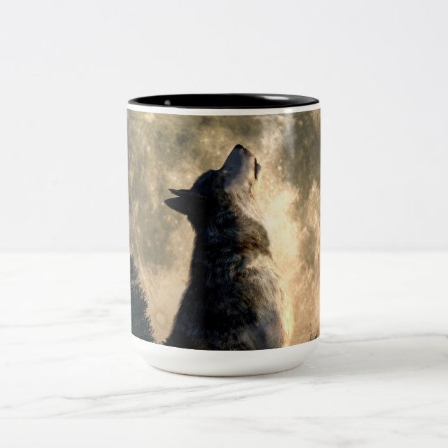 Tasse 2 Couleurs Loup d'hurlement (Centre)