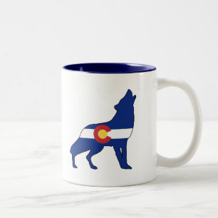 Tasse 2 Couleurs Loup du drapeau du Colorado