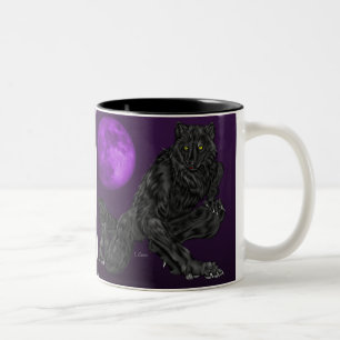 Tasse 2 Couleurs Loup-garou noir lycanthrope art de fantasy sombre