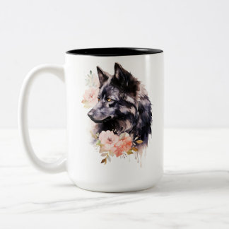 Tasse 2 Couleurs Loup noir