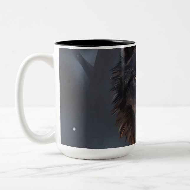 Tasse 2 Couleurs Loup noir (Gauche)
