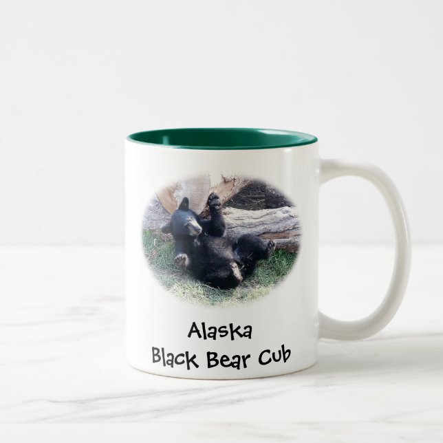 Tasse 2 Couleurs L'ours CUB noir de l'Alaska attaquent (Droit)