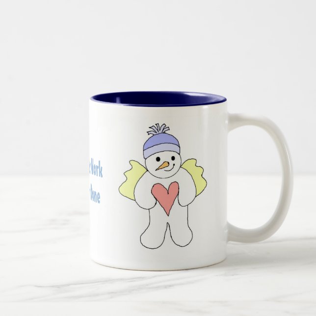 Tasse 2 Couleurs L'ouvrage d'un ange n'est jamais terminé (Droit)