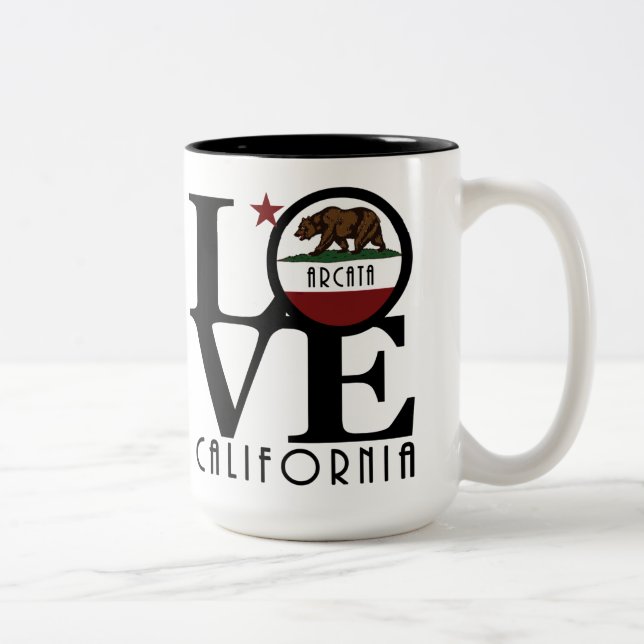 Tasse 2 Couleurs LOVE Arcata California 15oz (Droit)