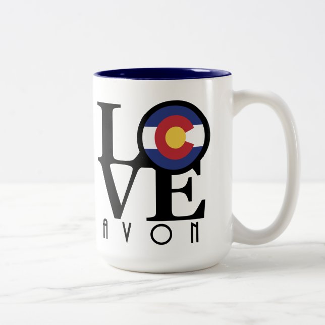 Tasse 2 Couleurs LOVE Avon 15oz (Droit)