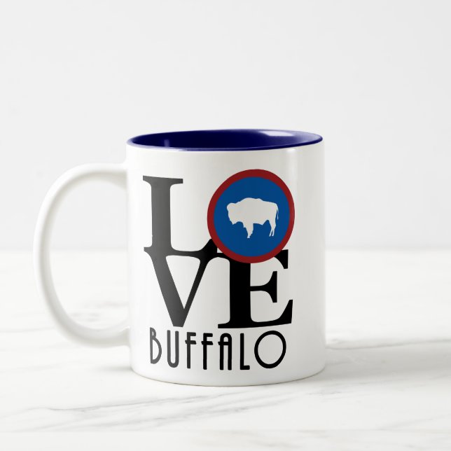 Tasse 2 Couleurs LOVE Buffalo Wyoming 11oz (Gauche)