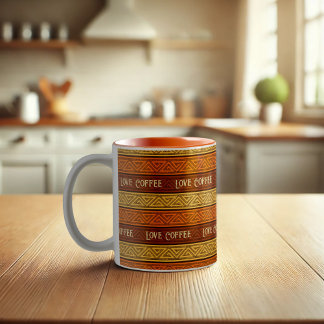 Tasse 2 Couleurs Love Café Autumnal Terre Brown Orange & Jaune