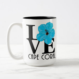 Tasse 2 Couleurs LOVE Cape Coral Blue Hibiscus 15oz
