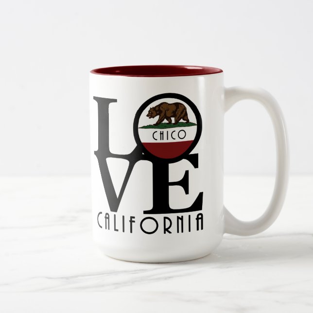 Tasse 2 Couleurs LOVE Chico California 15oz (Droit)