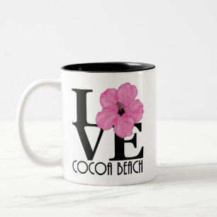 Tasse 2 Couleurs LOVE Cocoa Beach Hibiscus rose 11oz