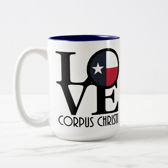 Tasse 2 Couleurs LOVE Corpus Christi 15oz (Gauche)
