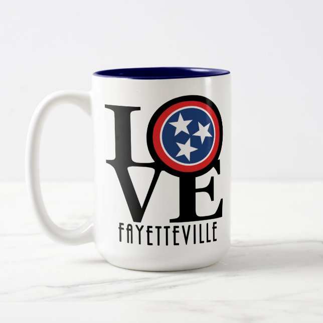 Tasse 2 Couleurs LOVE Fayetteville 15oz (Gauche)