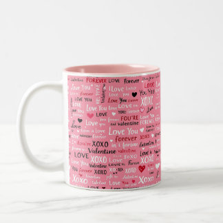 Tasse 2 Couleurs Love Forever - Saint Valentin Motif de typographie