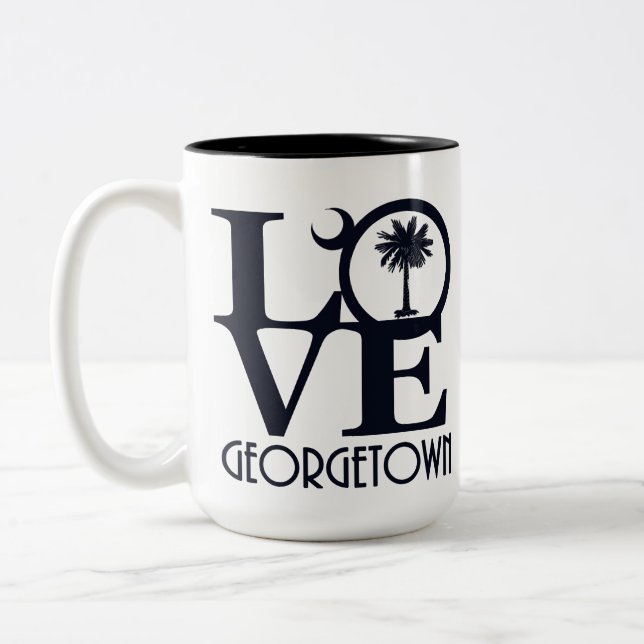 Tasse 2 Couleurs LOVE Georgetown SC 15oz (Gauche)