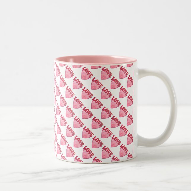 Tasse 2 Couleurs Love Heart Motif (Droit)